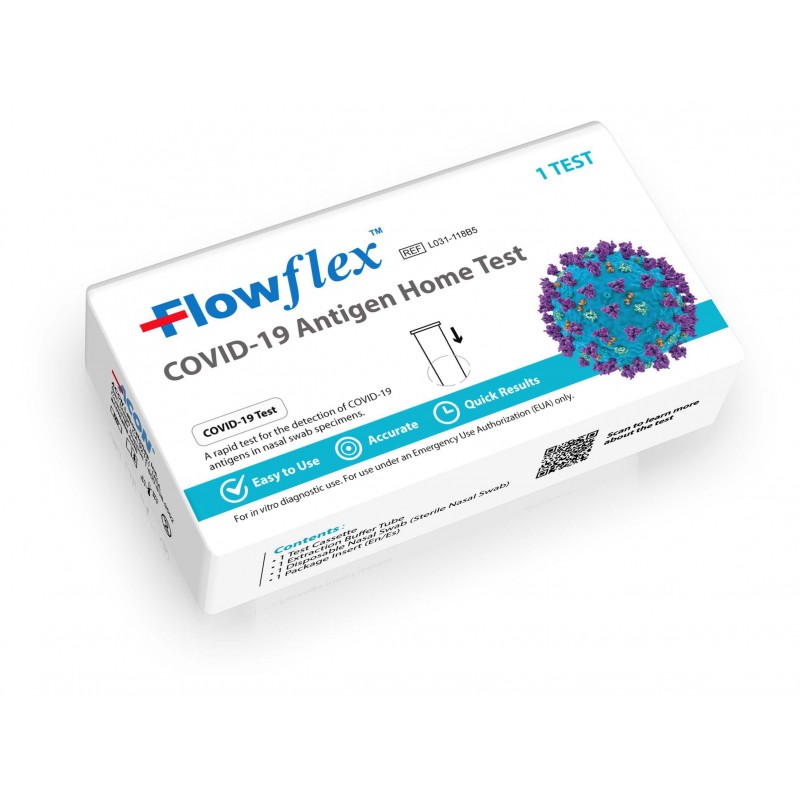 FLOWFLEX COVID-19 ANTIGEN HOME TEST SINGLE BOX WITH FDA EUA